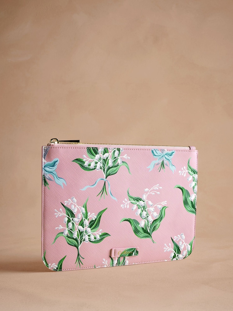 Cath Kidston Pink Lily of the Valley Essentials Pouch - Image 1 of 3