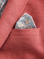 Coral Pink Regular Fit Textured Linen Blend Blazer - Image 10 of 10