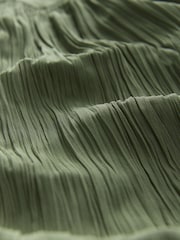 Khaki Green Long Sleeves Crinkle Blouse - Image 3 of 3