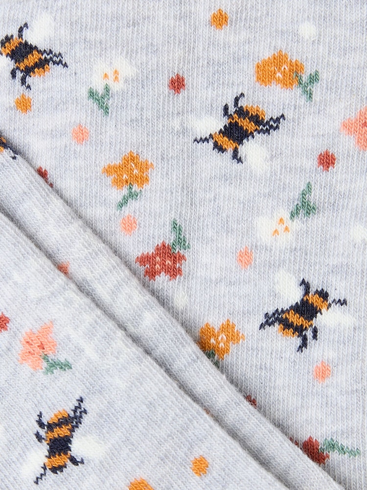 FatFace Grey Bee Floral Women's Socks - Image 2 of 2