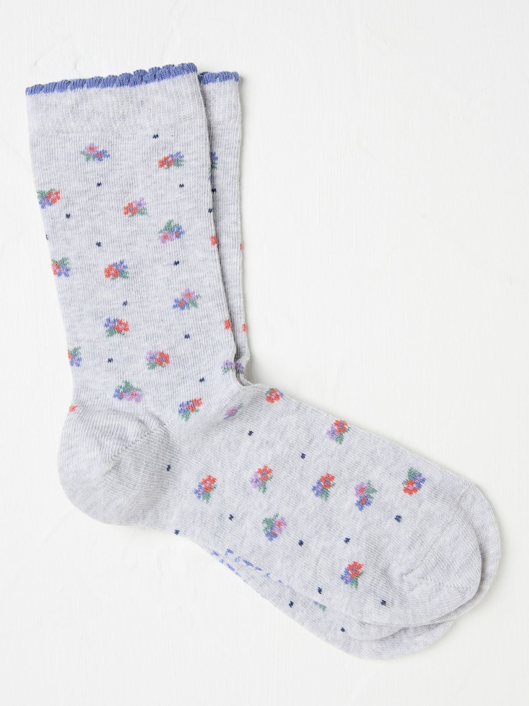 FatFace Grey Floral Women's Socks - Image 1 of 2