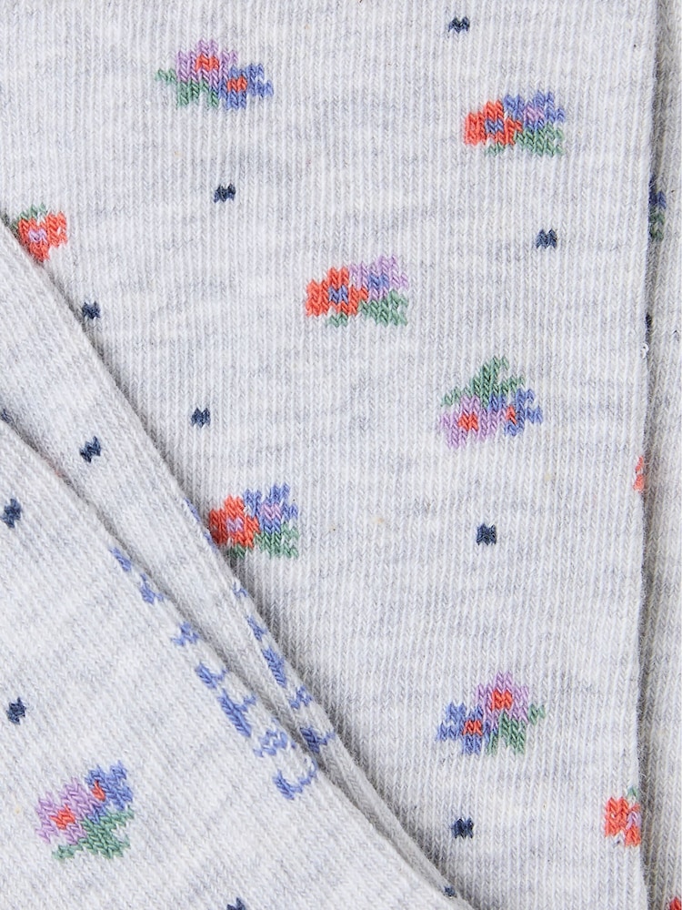 FatFace Grey Floral Women's Socks - Image 2 of 2