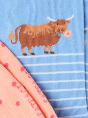 FatFace Blue Hetty Highland Cow Women's Socks - Image 2 of 2