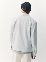 Gris claro - Sobrecamisa con diseño texturizado en mezcla de lino - Imagen 2 de 5