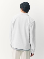 Gris claro - Sobrecamisa con diseño texturizado en mezcla de lino - Imagen 4 de 5