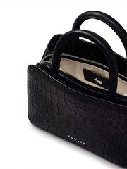 Radley London Small Liverpool Street Icon Faux Croc Effect Ziptop Grab Black Bag - Image 3 of 4