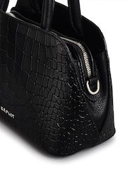 Radley London Small Liverpool Street Icon Faux Croc Effect Ziptop Grab Black Bag - Image 4 of 4