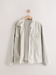 Ecru Cotton Linen Blend Shacket - Image 6 of 8