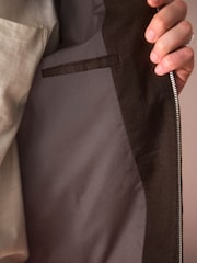 Brown Cotton Linen Blend Shacket - Image 6 of 10