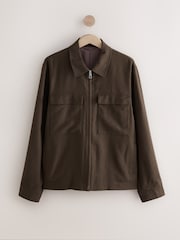 Brown Cotton Linen Blend Shacket - Image 7 of 10