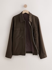 Brown Cotton Linen Blend Shacket - Image 8 of 10