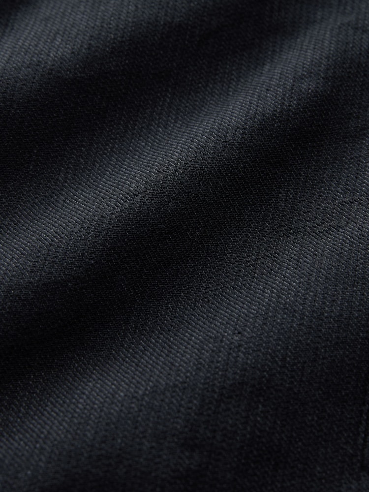 Black Cotton Linen Blend Shacket - Image 10 of 10