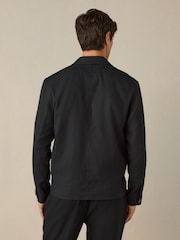 Black Cotton Linen Blend Shacket - Image 2 of 10