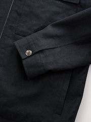 Black Cotton Linen Blend Shacket - Image 8 of 10