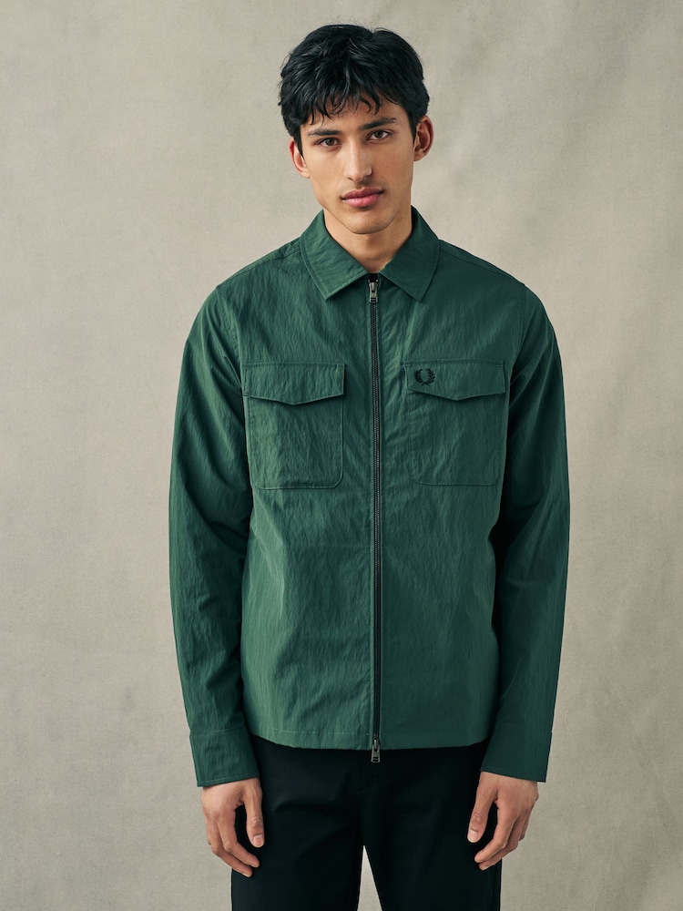 Зеленый - Fred Perry Zip Up Lightweight Jacket - Image 1 of 6