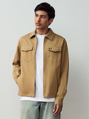 Fred Perry Twill Zip Up Overshirt - Image 1 of 7