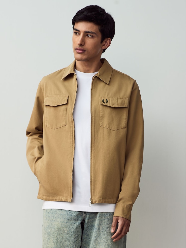 Fred Perry Twill Zip Up Overshirt - Image 1 of 7