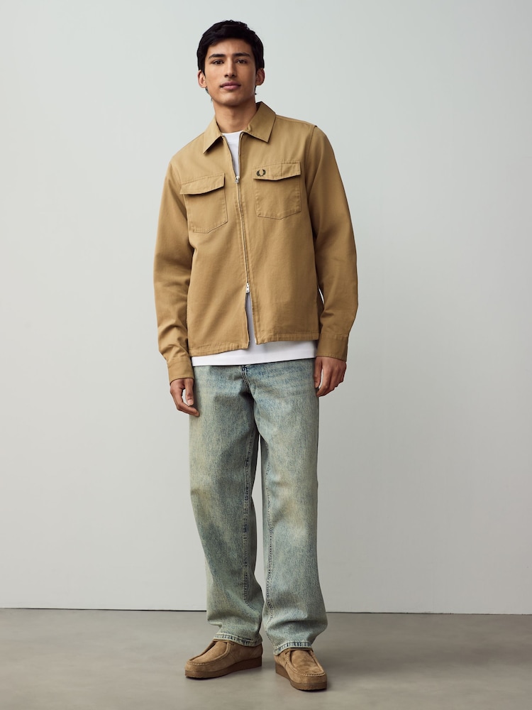 Fred Perry Twill Zip Up Overshirt - Image 2 of 7