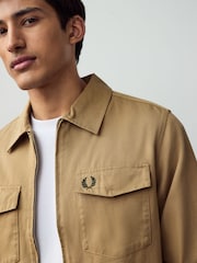Fred Perry Twill Zip Up Overshirt - Image 4 of 7