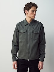 Fred Perry Twill Zip Up Overshirt - Image 1 of 8