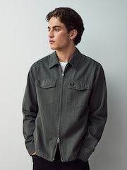 Fred Perry Twill Zip Up Overshirt - Image 2 of 8
