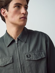 Fred Perry Twill Zip Up Overshirt - Image 5 of 8