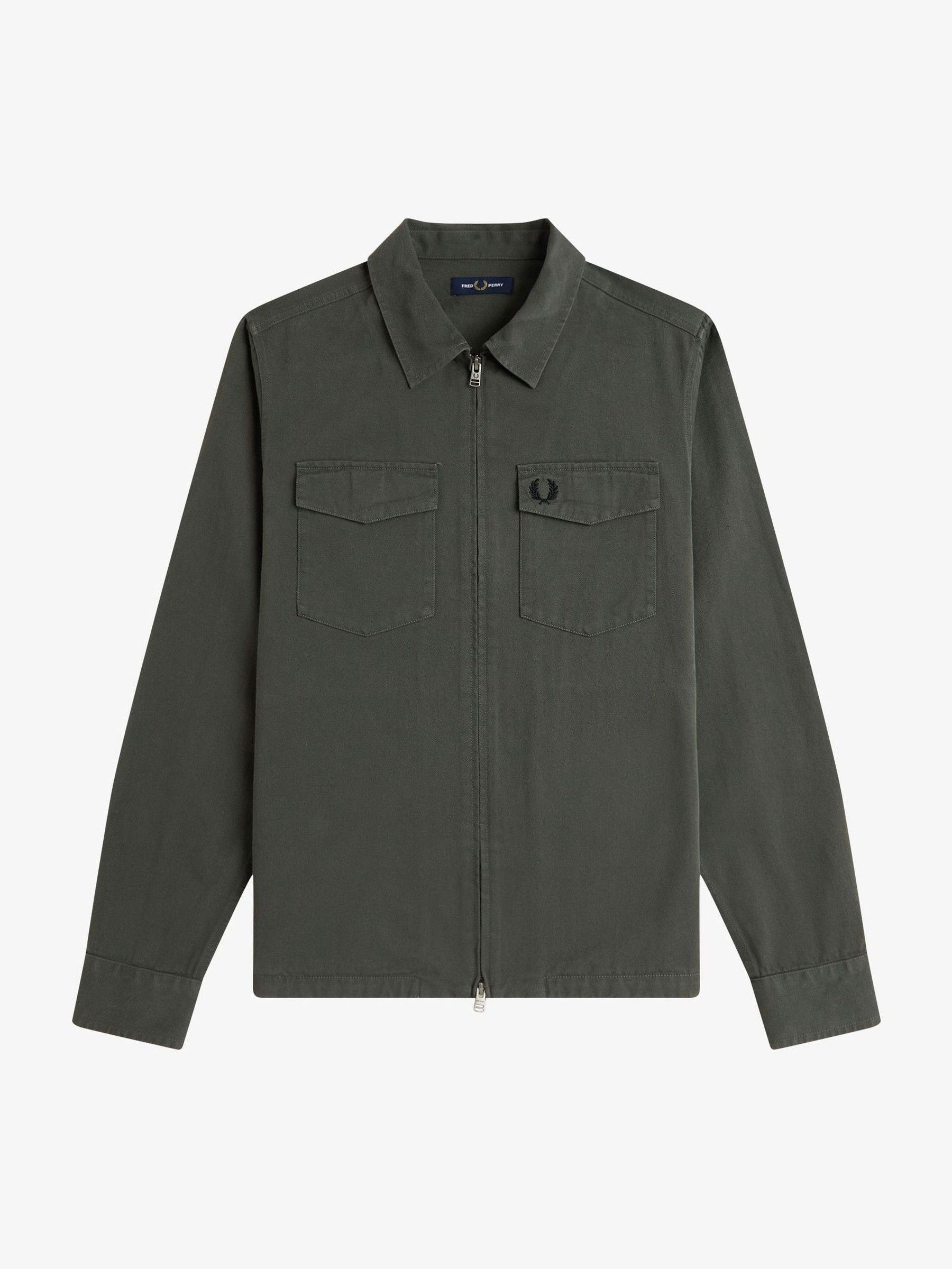 Fred Perry utility overshirt in black | ASOS