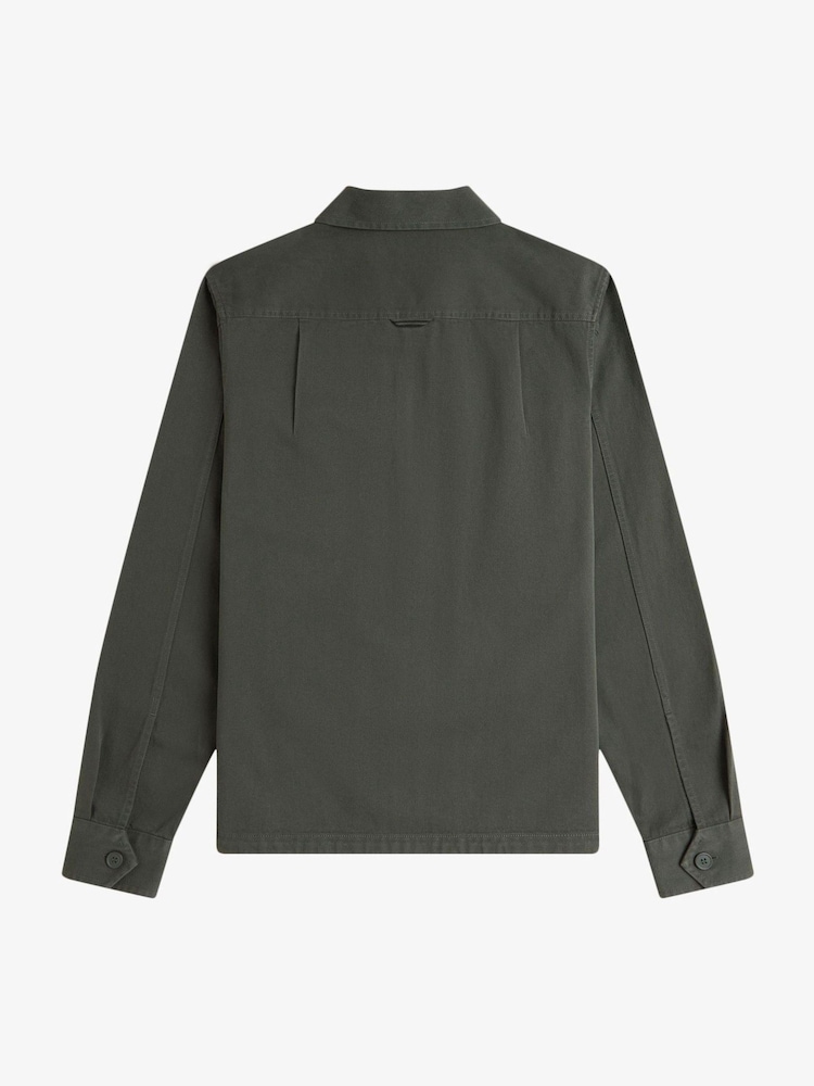Fred Perry Twill Zip Up Overshirt - Image 8 of 8