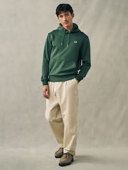 Зеленый - Толстовка без застежек с контрастной отделкой Fred Perry - Image 3 of 7