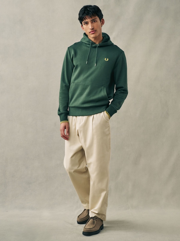 Зелений - Худі з окантовкою Fred Perry - Image 3 of 7