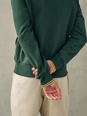 Зеленый - Толстовка без застежек с контрастной отделкой Fred Perry - Image 5 of 7