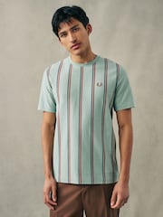 Camiseta de piqué y crepé a rayas de Fred Perry - Imagen 1 de 6