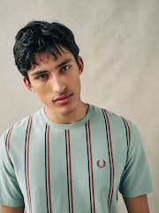 Camiseta de piqué y crepé a rayas de Fred Perry - Imagen 4 de 6
