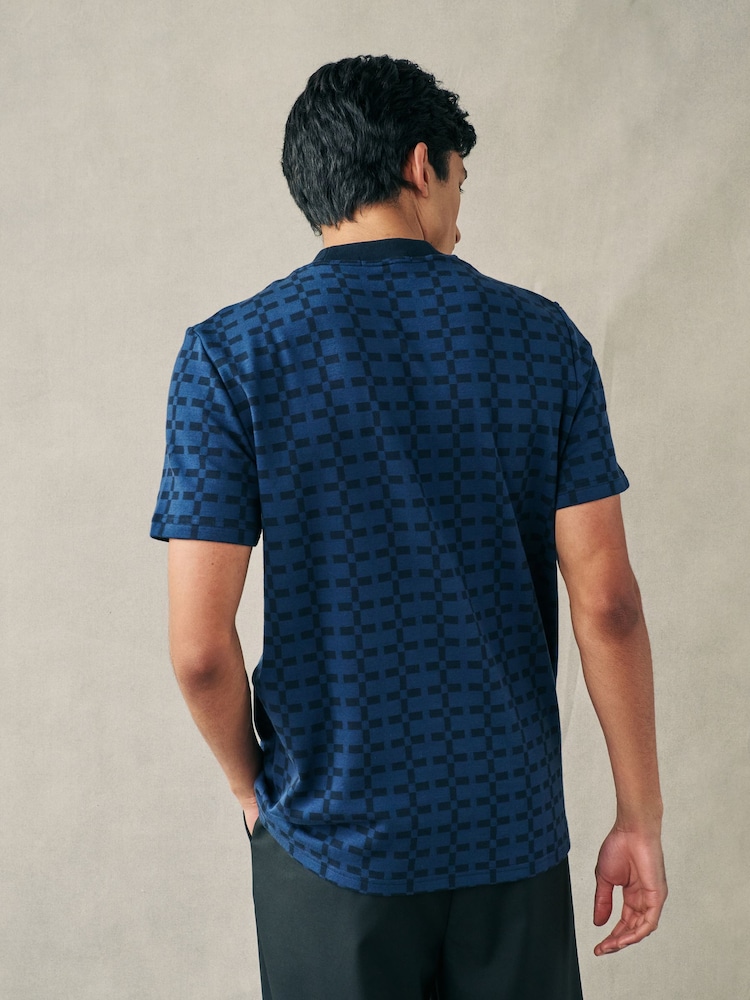 Fred Perry Geometric Jacquard T-Shirt - Image 2 of 5