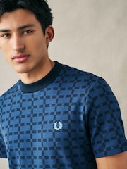 Fred Perry Geometric Jacquard T-Shirt - Image 5 of 5