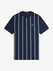 Fred Perry Striped Crepe Pique T-Shirt - Image 5 of 6