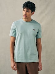 Голубой - Fred Perry Cotton T-Shirt - Image 1 of 6