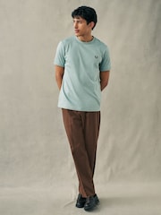 Голубой - Fred Perry Cotton T-Shirt - Image 2 of 6