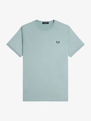 Голубой - Fred Perry Cotton T-Shirt - Image 5 of 6