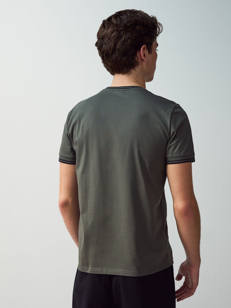 Черный Raven - Футболка с контрастной отделкой и логотипом Fred Perry - Image 2 of 6