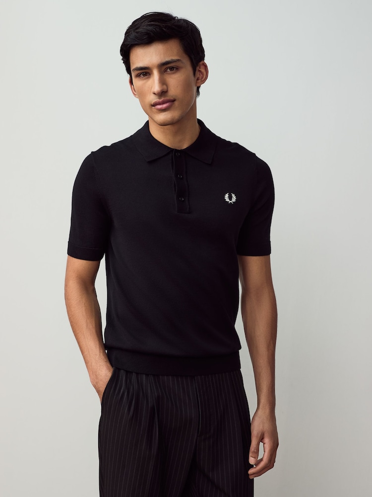 Fred Perry Cotton Knitted Polo Shirt - Image 1 of 6