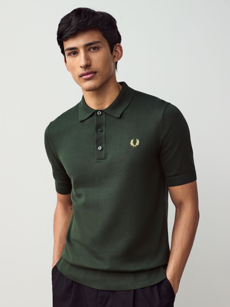 Fred Perry Cotton Knitted Polo Shirt - Image 1 of 6