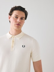 Fred Perry Cotton Knitted Polo Shirt - Image 4 of 6