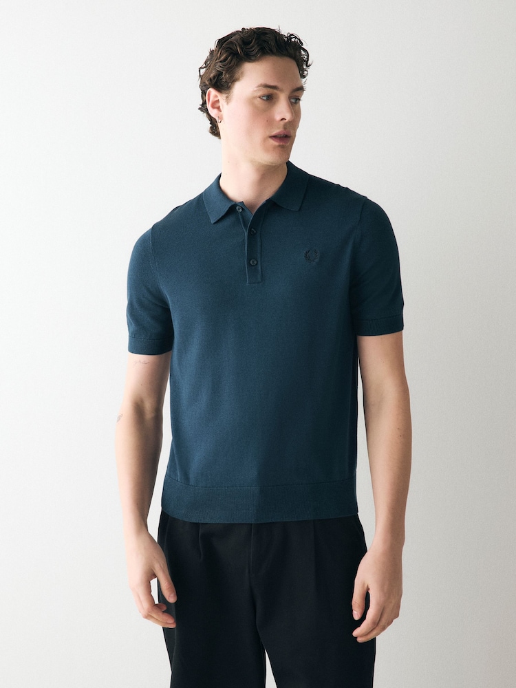 Fred Perry Cotton Knitted Polo Shirt - Image 1 of 6