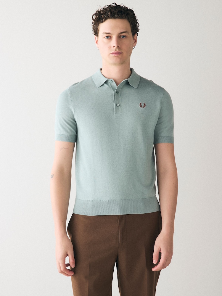 Fred Perry Cotton Knitted Polo Shirt - Image 1 of 6