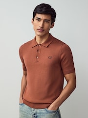 Fred Perry Cotton Knitted Polo Shirt - Image 3 of 6