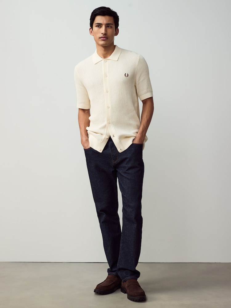 Fred Perry Ribbed Knitted Shirt - Image 3 of 6