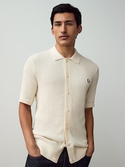 Fred Perry Ribbed Knitted Shirt - Image 4 of 6