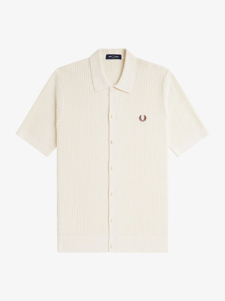 Fred Perry Ribbed Knitted Shirt - Image 5 of 6