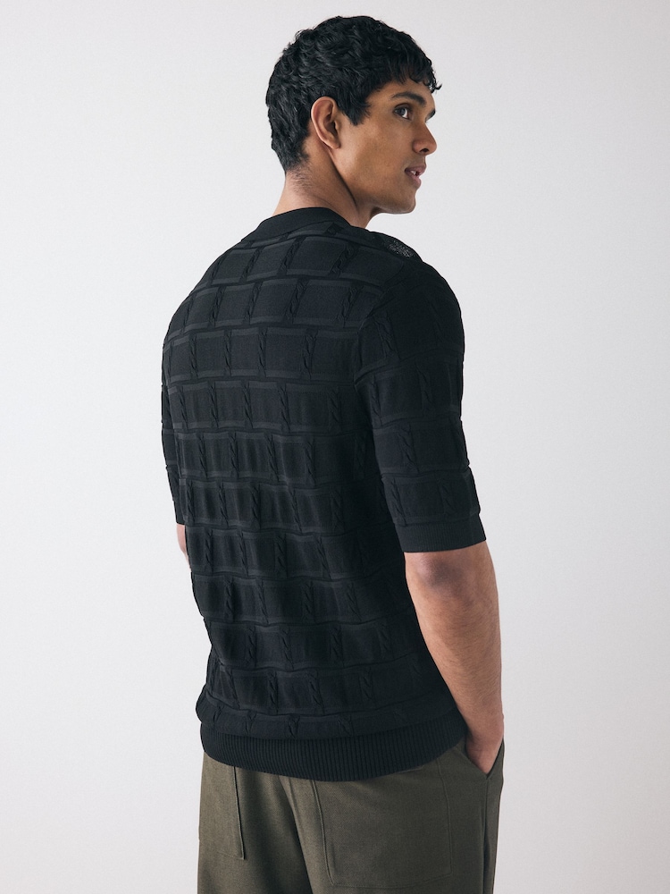 Fred Perry Cable Knitted Shirt - Image 2 of 6